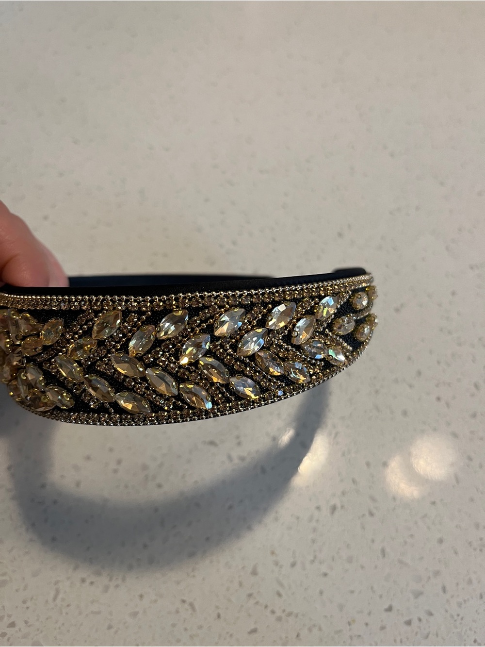 Embellished black‎ and gold Crystal Headband - Picture 8 of 10